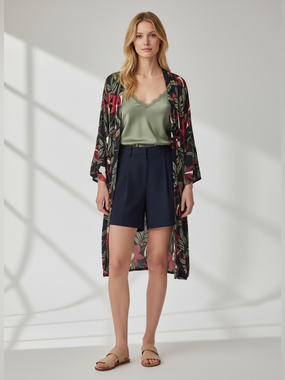 Do Everything In Love Floral Open-Front Kimono Cardigan